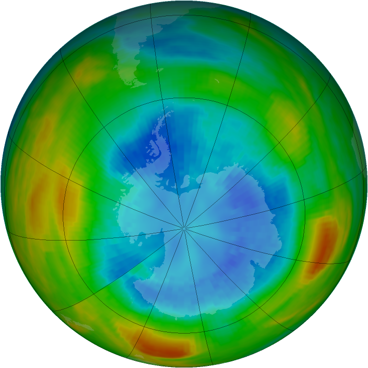 Antarctic ozone map for 08 September 1982
